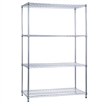 R&B Wire Shelving Unit 18x36x72 (w/o Casters), 4 Wire Shelves