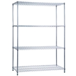 R&B Wire Shelving Unit 18x48x72 w/o Casters), 4 Wire Shelves