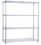 R&B Wire Shelving Unit 18x60x72 (w/o Casters), 4 Wire Shelves