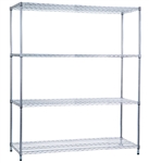 R&B Wire Shelving Unit 24x60x72 (w/o Casters), 4 Wire Shelves