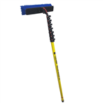 Tucker Solar Boost 27 ft carbon fiber water-fed pole kit with 17-inch Alpha Solar XL hybrid bristle brush for solar panel cleaning