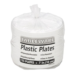 Tablemate Plastic Dinnerware, Plates, 7 Diameter, Whit