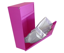 S.A.C. Sanitary Napkin & Tampon Disposal Receptacle - Pink Powder coated steel- 1 Unit # TD9200PK