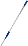 Microfiber telescopic aluminum mop handle extended to 48 inches for commercial flat-mop floor cleaning