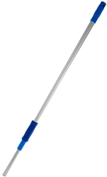 Microfiber telescopic aluminum mop handle extended to 48 inches for commercial flat-mop floor cleaning