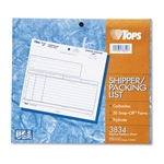 TOPS Shipper Packing List, 8-1/2 x 7, Carbonless 3-Part