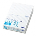 TOPS Glue Top Ruled Pads, Legal Rule, 8-1/2 x 11, White