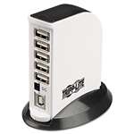 Tripp Lite 7-Port USB Upright Hub, 4w x 2 1/2d x 1 1/4h, White/Black Base # TRPU222007R