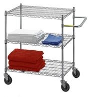 Adjustable Utility Cart 18'x36 w/3 Wire Shelves, # UC1