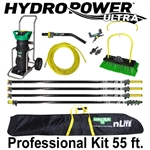 Unger HydroPower Ultra 55 ft waterfed pole window cleaning kit with nLite 3-stage DI purification system