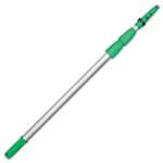 Unger&reg; Opti-Loc Extension Pole, 30ft, 3-Section, Aluminum, Silver/Green # UNGED900