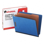 Universal Pressboard End Tab Classification Folders, Le