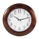 Universal&reg; Round Wood Clock, 12-3/4in, Cherry # UNV10414