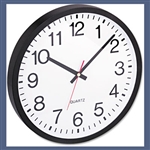 Universal Round Wall Clock, 12-1/2in, Black # UNV10431