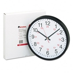 Universal 24-Hour Round Wall Clock, 12-1/2in, Black # U