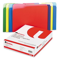 Universal Colored File Folders, 1/3 Cut, One-Ply Top Ta