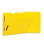 Universal&reg; Manila Folders, 2 Fasteners, 1/3 Tab, Letter, Yellow, 50/BX # UNV13524