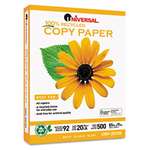 Universal&reg; 100% Recycled Copy Paper, 92 Brightness, 20lb, 8-1/2 x 11, White, 5000 Shts/Ctn # UNV20100