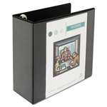 Universal&reg; Comfort Grip Deluxe Plus D-Ring View Binder, 5" Capacity, 8-1/2 x 11, Black # UNV30755