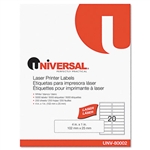 Universal Laser Printer Permanent Labels, 4 x 1, White,