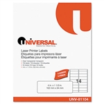 Universal Laser Printer Permanent Labels, 4 x 1-1/3, Cl