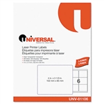 Universal Laser Printer Permanent Labels, 3-1/3 x 4, Cl