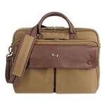 SOLO&reg; Executive Briefcase, 15.6", 15 1/2 x 1 7/8 x 15 1/4, Khaki/Brown # USLVTA33011