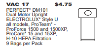 Perfect Products Replacement U Style Bags, Hepa H-10, VAC17 (9/PK) for DM101