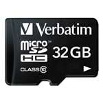 Verbatim&reg; microSDHC Card w/Adapter, Class 10, 32GB # VER44083