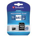 Verbatim&reg; microSDXC Memory Card with SD Adapter, Class 10, 64GB # VER44084