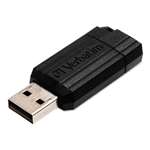 Verbatim&reg; PinStripe USB 2.0 Drive, 64GB, Black # VER49065