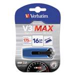 Verbatim&reg; V3 Max, USB 3.0 Drive, 16GB, Metallic Blue # VER49805