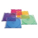 Verbatim CD/DVD Slim Cases, 5 Assorted Jewel Colors, 50