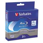 Verbatim&reg; Blu-Ray BD-R Dual-Layer, 50 GB, 3/Pk # VER97237