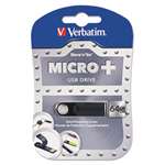 Verbatim&reg; Store 'n' Go Micro USB 2.0 Plus Drive, 64 GB, Black # VER97762