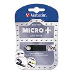 Verbatim&reg; Store 'n' Go Micro USB 2.0 Plus Drive, 32 GB, Black # VER97763