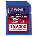 Verbatim&reg; Pro 600X SDHC Class 10/UHS-1 Memory Card, 16GB # VER98046