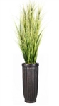 Laura Ashley 7 Foot Tall High End Realistic Silk Grass Floor Plant with Contemporary Planter