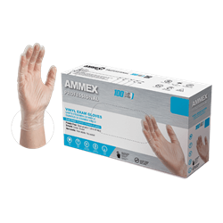 AMMEX Powder Free Vinyl Disposable Gloves VPF 5mil - Large - Case of 1000