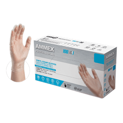 AMMEX Powder Free Vinyl Disposable Gloves VPF 5mil - X Large - Case of 1000