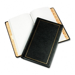 Wilson Jones Looseleaf Minute Book, Black Leather-Like 