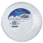 WNA Classicware Plastic Plates, 9" Dia., Clear, 12 Plates/Pack, 15 Packs/Carton # WNARSCW91512