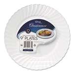 WNA Classicware Plastic Dinnerware, Plates, Plastic, White, 9in, 12/Bag, 15/Carton # WNARSCW91512W