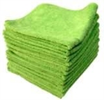 Premium 320 GSM lime microfiber cleaning cloths, 16 by 16 inches, 12 pack, for streak-free commercial cleaning