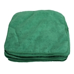 Premium Microfiber Cleaning Cloths, 49 Grams per Cloth, Green, 12x12, Pack of 12