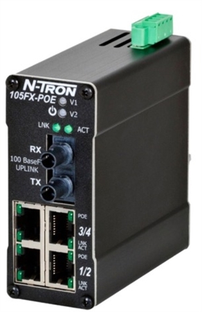 N-Tron 105FX Industrial PoE Ethernet Switch