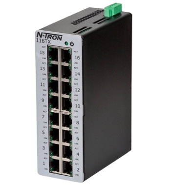 N-Tron 16 Port Industrial Ethernet Switch - 116TX