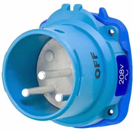 Meltric 63-18042 DSN20 20A, 480V Male Inlet