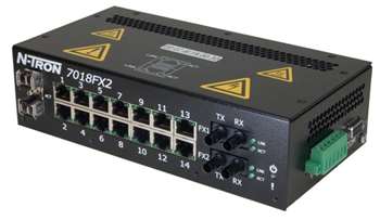 N-Tron Industrial Ethernet Switch with 15 KM Fiber Cable