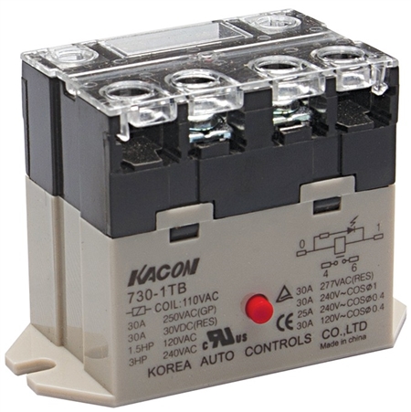 Kacon 730-1TB-110VAC Electro Mechanical Power Relay, Panel Mount